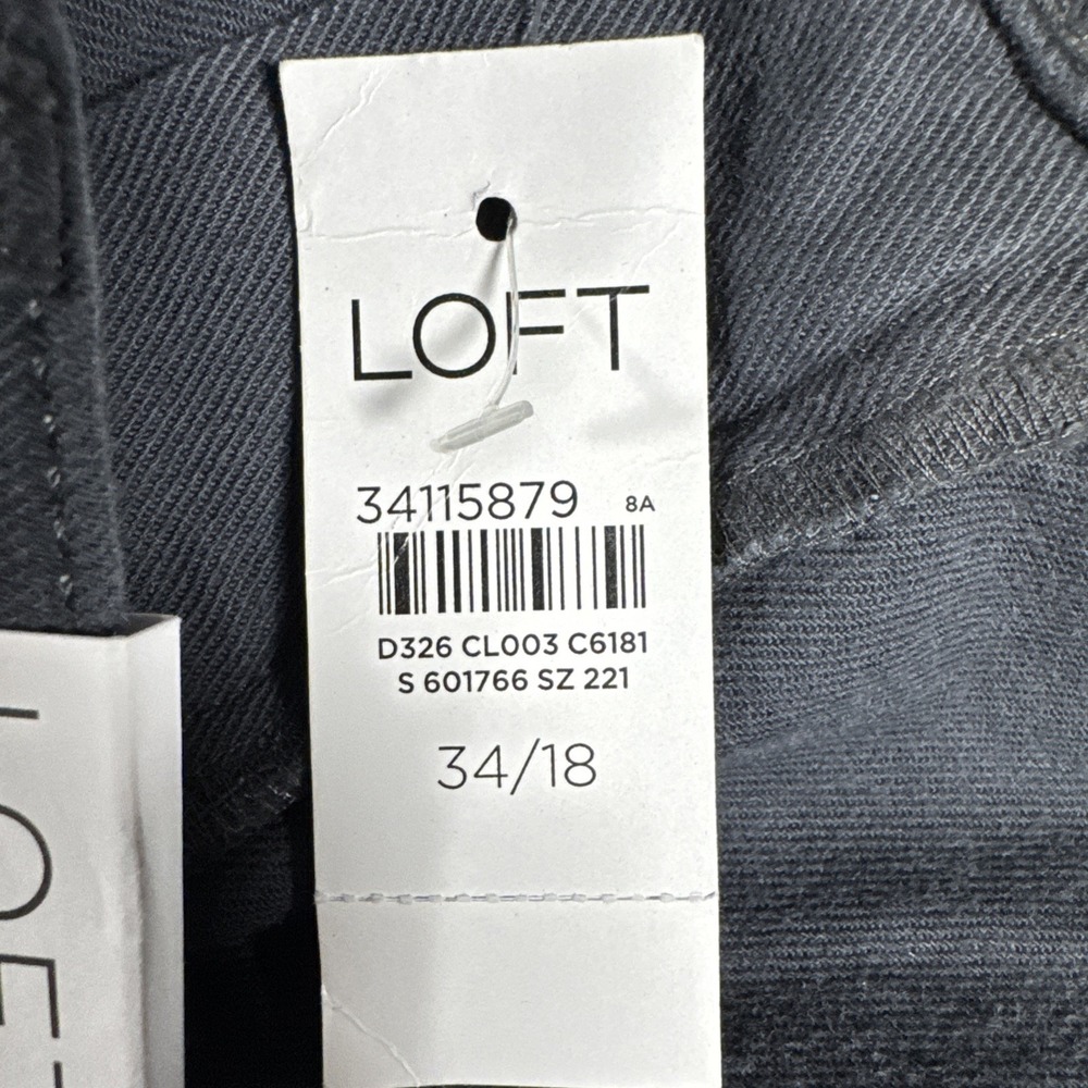 Loft Made & Loved Girlfriend Mid Rise Size 34 18 Dark Grey Pants NWT - Picture 10 of 16
